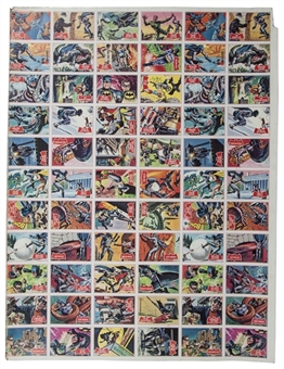 1966 Topps "Batman"/Red Bat - Series "A" Uncut Proof Sheet Panel (66 Cards)